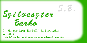 szilveszter barho business card